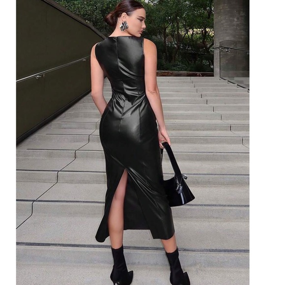 Faux Leather Dress ❤️ - Picture 3 of 3